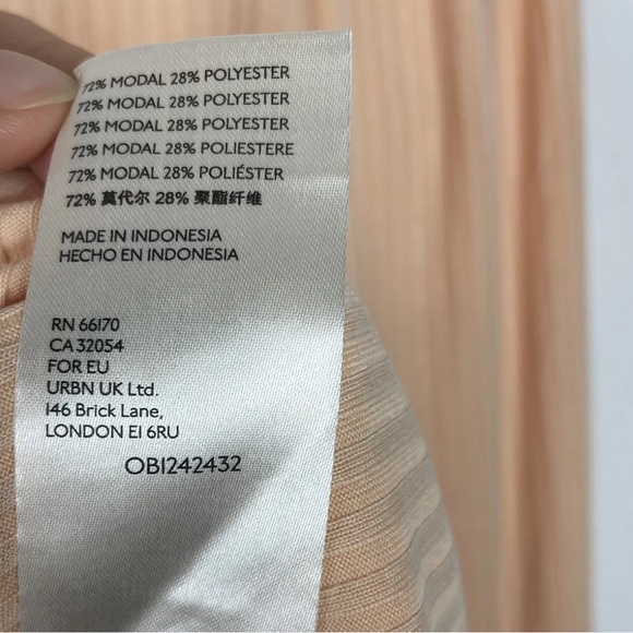 Anthropologie Ribbed Long Sleeve Scoop Neck Top orange Medium - Picture 5 of 5